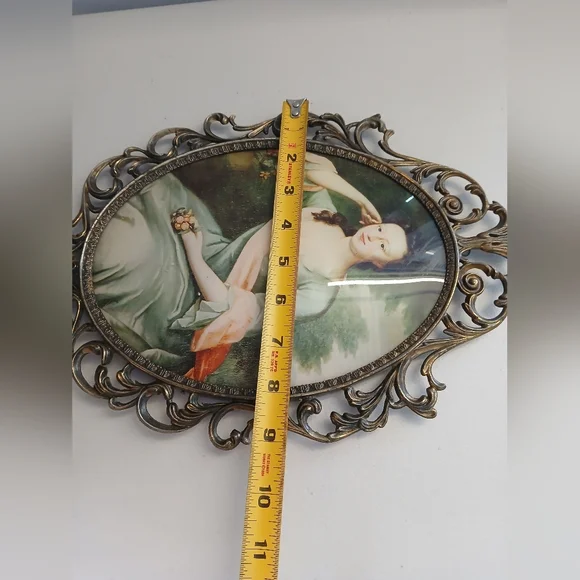 Large Bubble Glass Vintage Victorian Lady Wall Hanging Decor